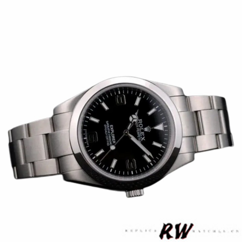Rolex Explorer 42002 Stainless Steel Black Dial 39MM Mens Replica Watch