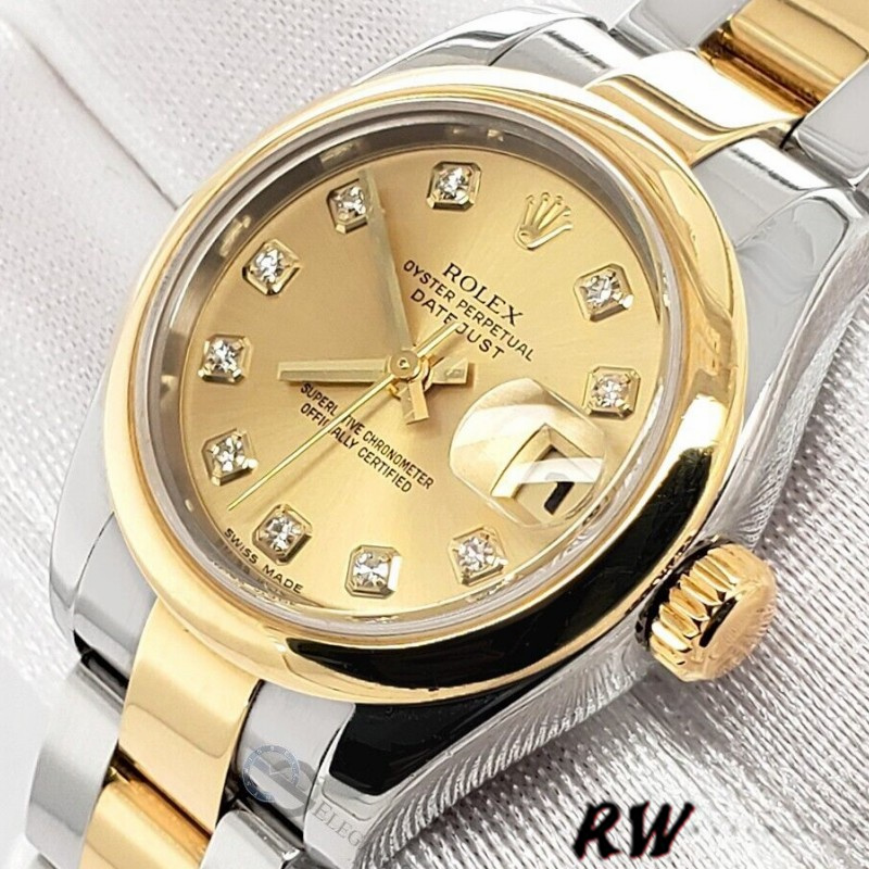 Rolex Datejust 179163 Champagne Dial Domed Dezel 26MM Lady Replica Watch
