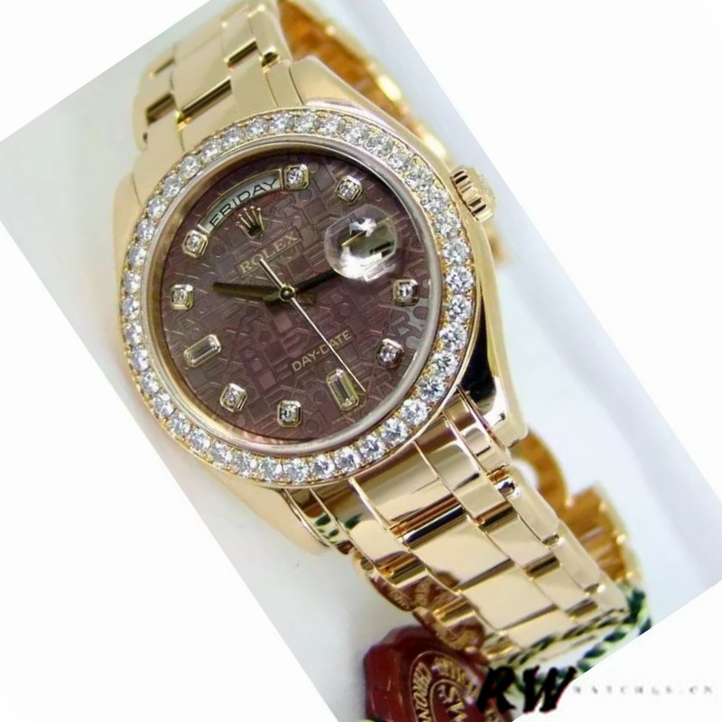 Rolex Day-Date 18948 Dark MOP Diamond Jubilee Dial 39MM Mens Replica Watch