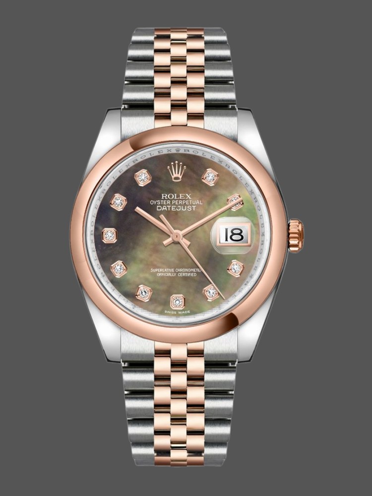 Rolex Datejust 116201 Black Mother of Pearl Dial 36mm Unisex Replica Watch