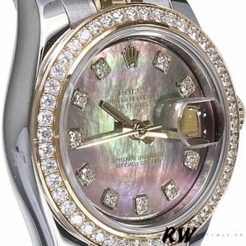 Rolex Datejust 179383 Black Mother Of Pearl Dial 26MM Lady Replica Watch