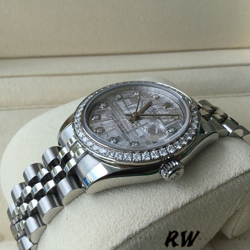 Rolex Datejust 178384 Meteorite Grey Dial Diamond Bezel 31MM Lady Replica Watch