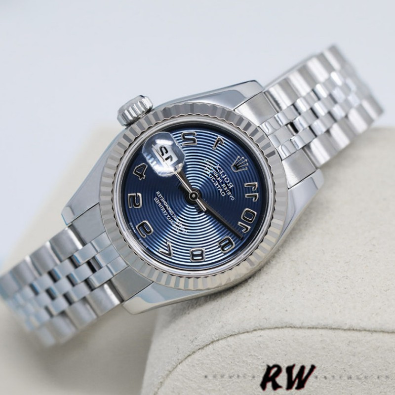 Rolex Datejust 179174 Concentric Circle Blue Dial Fluted Bezel 26MM Lady Replica Watch
