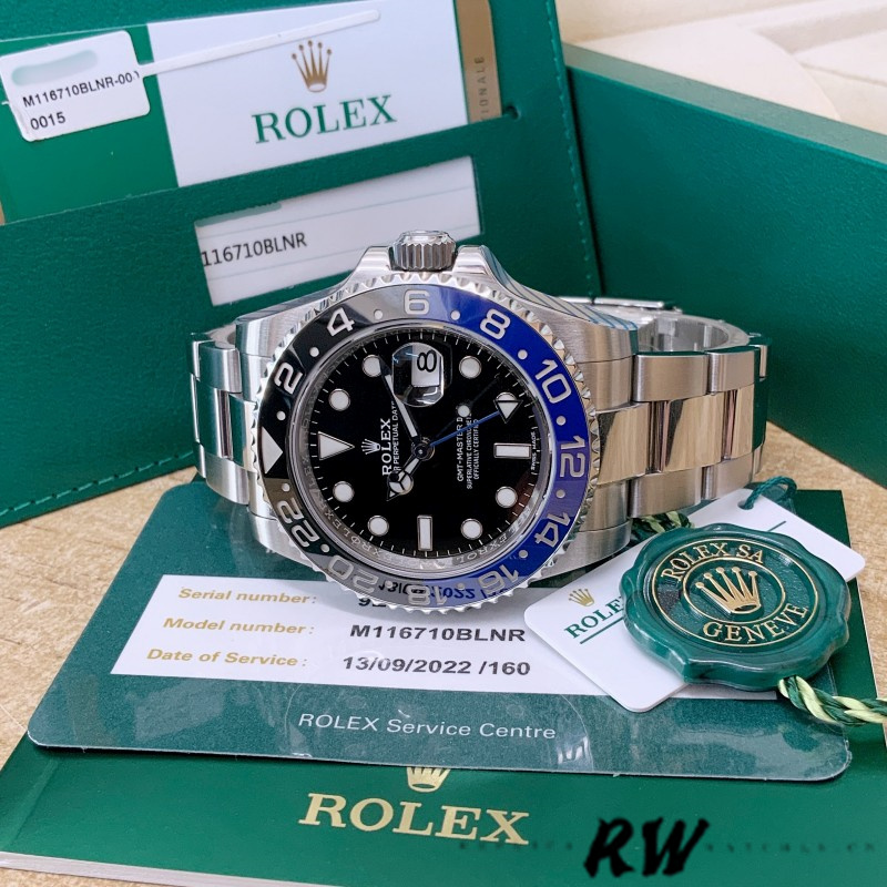 Rolex GMT-Master II Batman 116710BLNR Black Dial 40mm Mens Replica Watch