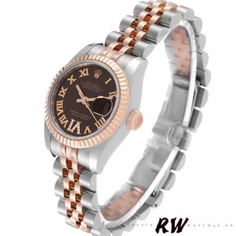 Rolex Datejust 179171 Chocolate Brown Dial Fluted Bezel 26MM Lady Replica Watch