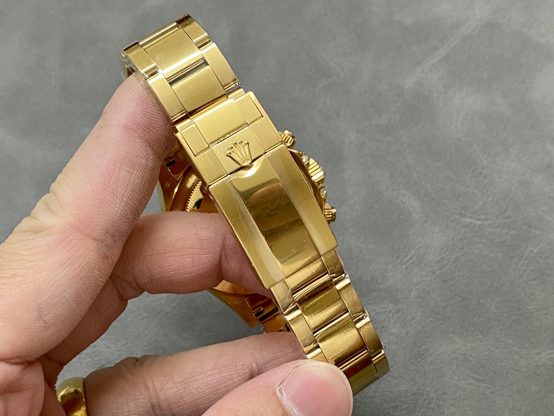 Rolex Daytona 116598 Yellow Gold Black Diamond Dial 40MM Mens Replica Watch