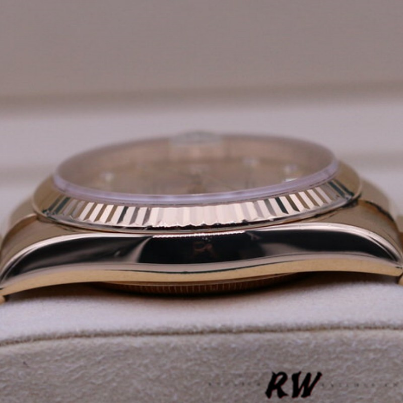 Rolex Day-Date 118235 Rose Gold Champagne Diamond Dial 36mm Unisex Replica Watch
