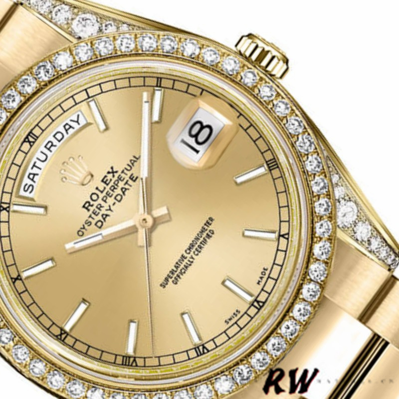 Rolex Day-Date 118388 Champagne Index Dial 36MM Unisex Replica Watch