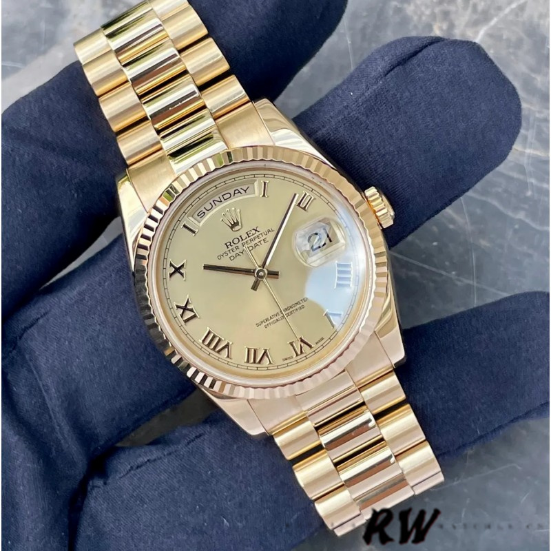 Rolex Day-Date 118238 Champagne Dial 36mm Unisex Replica Watch