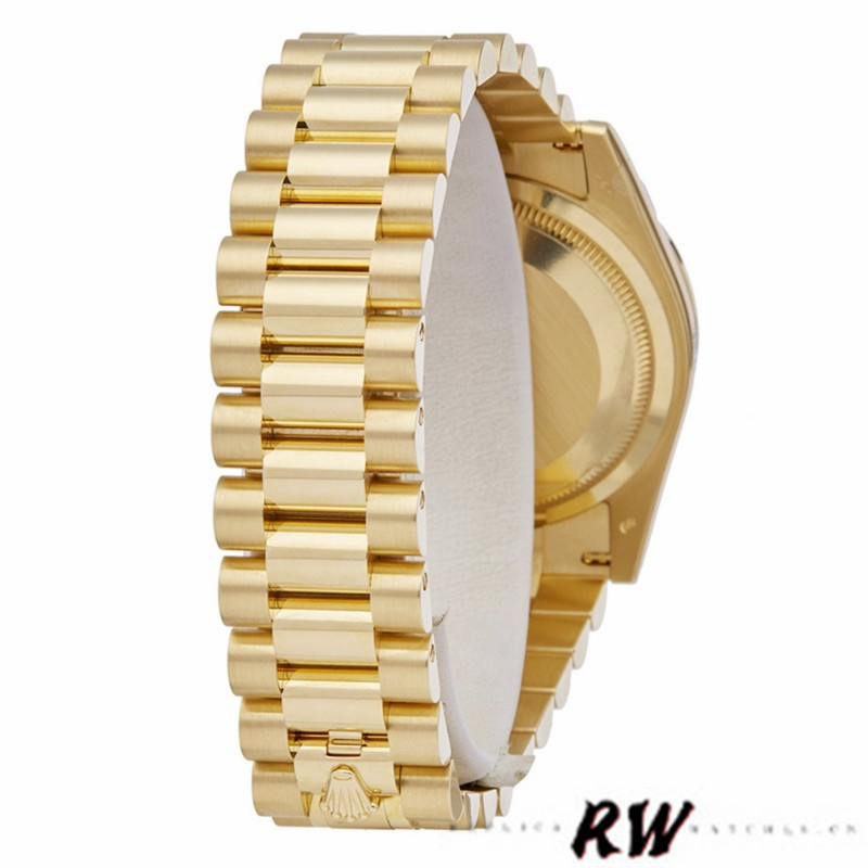 Rolex Day Date 118348 Black MOP Dial Yellow Gold 36mm Unisex Replica Watch