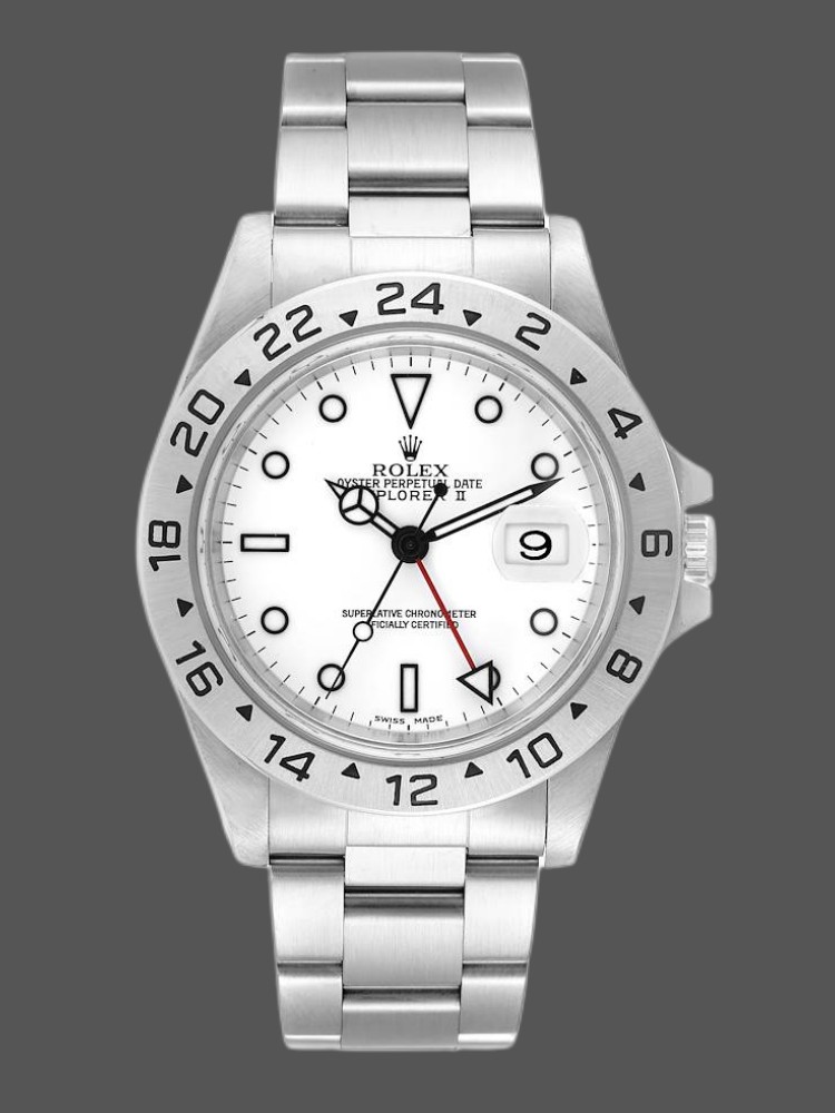 Rolex Explorer II 16570 Stainless Steel White Dial 40MM Mens Replica Watch