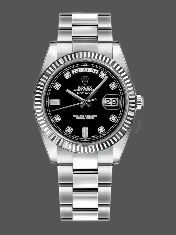 Rolex Day-Date 118239 Black Diamonds Dial 36mm Unisex Replica Watch