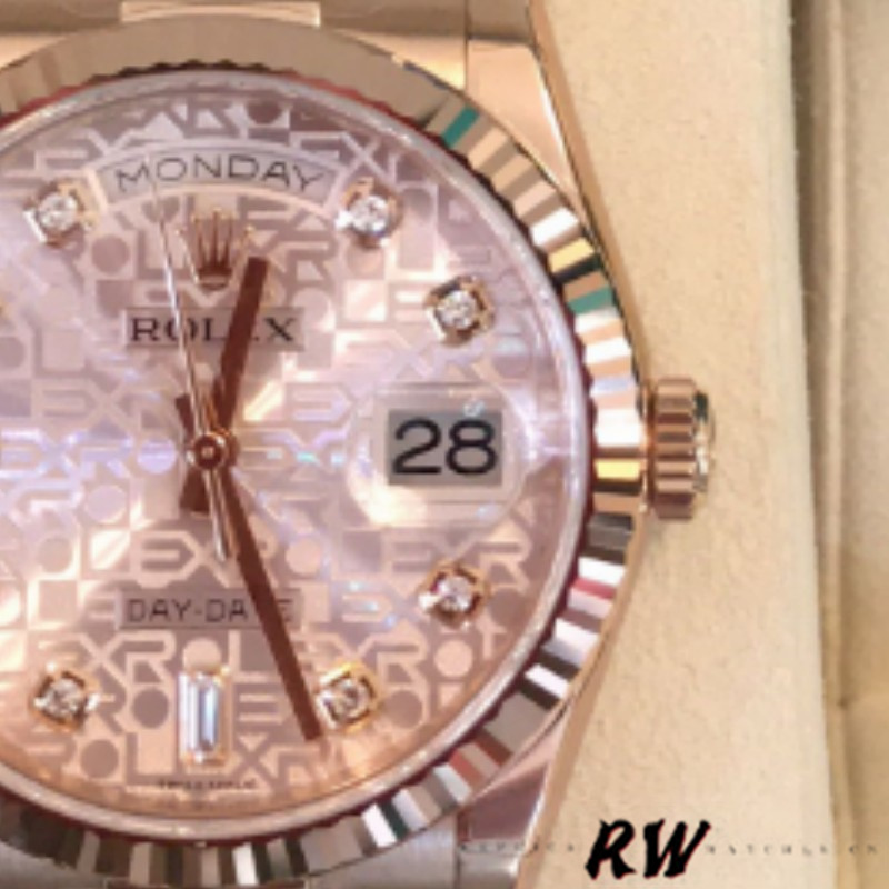 Rolex Day-Date 118235 Pink Jubilee dial 36mm Lady Replica Watch