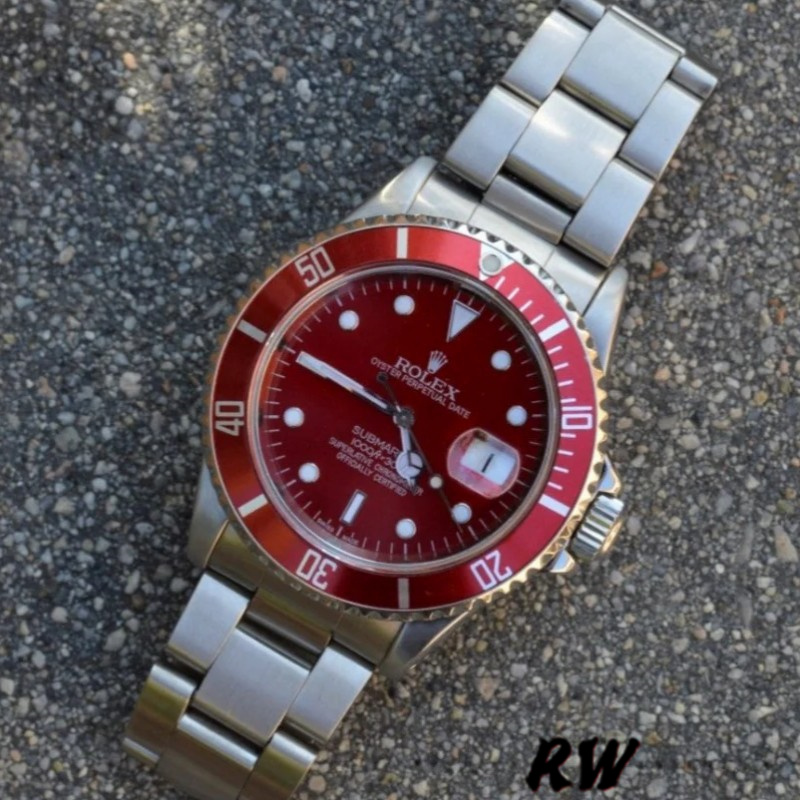Rolex Submariner 16610 Stainless Steel Refinished Red Dial 40mm Mens Replica Watch