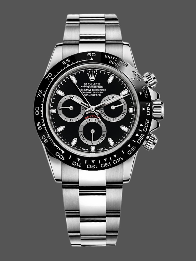 Rolex Cosmograph Daytona 116500LN Ceramic Bezel Black Dial 40mm Mens Replica Watch