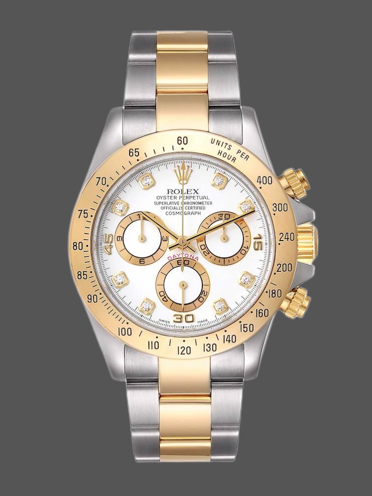 Rolex Daytona 116523 White Diamond Dial 40mm Mens Replica Watch