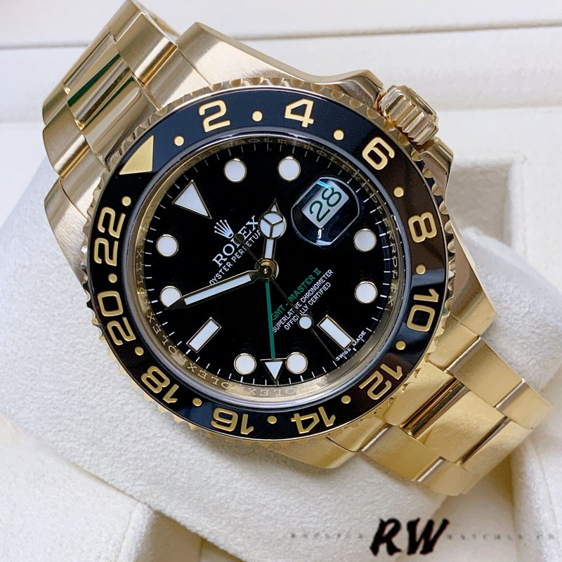 Rolex GMT Master II 40mm m126718grnr 0001 Oyster Bracelet Black Dial Mens Replica Watch