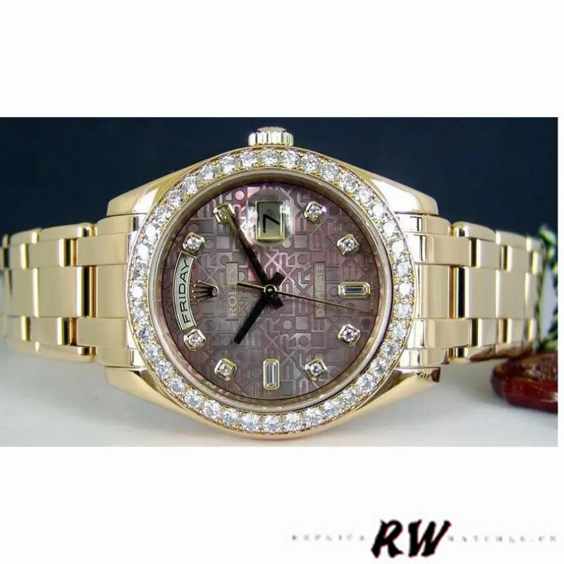 Rolex Day-Date 18948 Dark MOP Diamond Jubilee Dial 39MM Mens Replica Watch