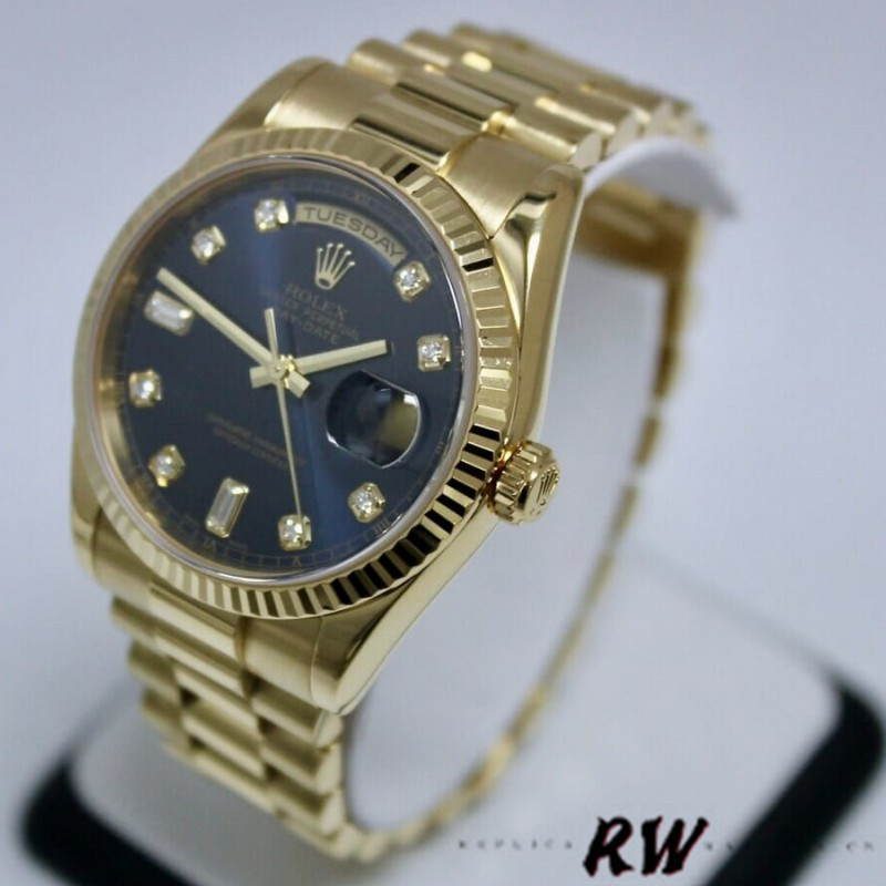 Rolex Day-Date 118238 Blue Diamond Dial Unisex Replica Watch