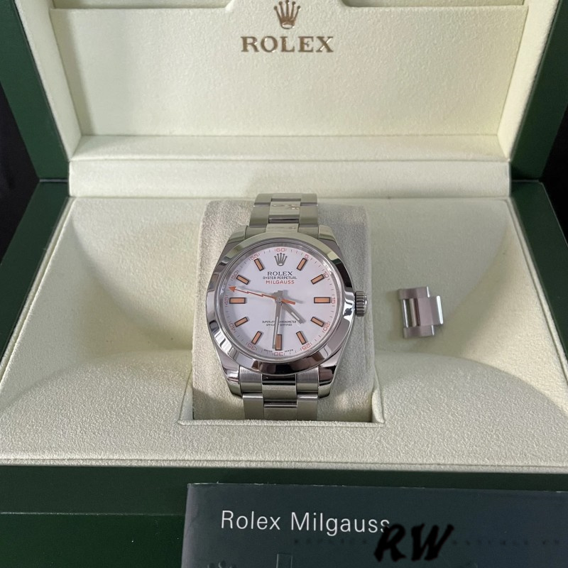 Rolex Milgauss 116400 Automatic White Dial 40mm Mens Replica Watch