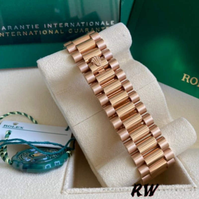 Rolex Day-Date 228235 Diamond Paved Dial Fluted Bezel 40mm Mens Replica Watch