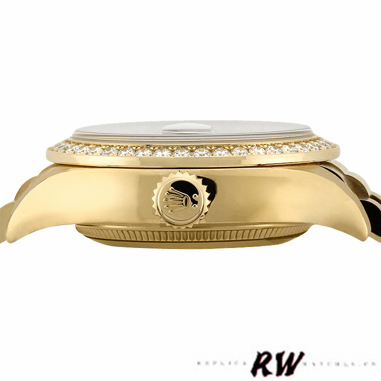 Rolex Day Date 118348 Yellow Gold Black Diamond Dial 36mm Unisex Replica Watch