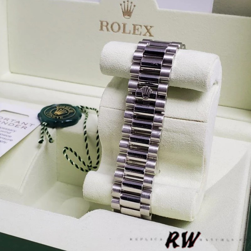 Rolex Day-Date 218206 Glacier Blue Diamond Roman Dial Platinum 41MM Mens Replica Watch