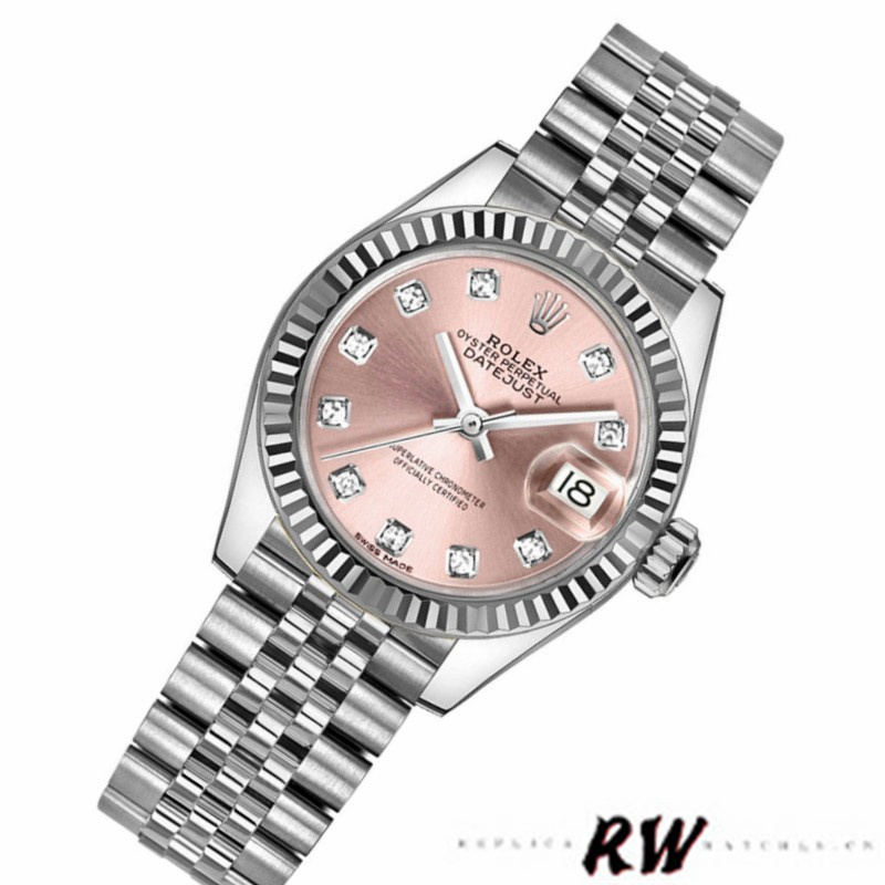 Rolex Datejust 279174 Stainless Steel Pink Diamond Dial 28mm Lady Replica Watch