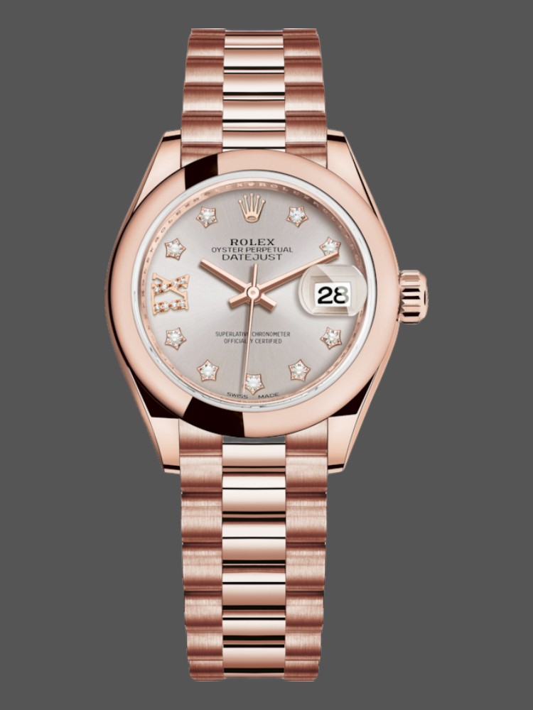 Rolex Datejust 279165 Sundust Diamonds Dial Domed Bezel 28mm Lady Replica Watch