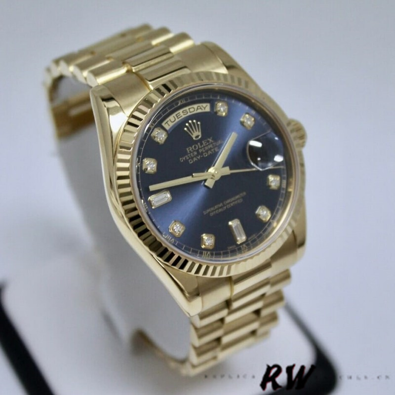 Rolex Day-Date 118238 Blue Diamond Dial Unisex Replica Watch