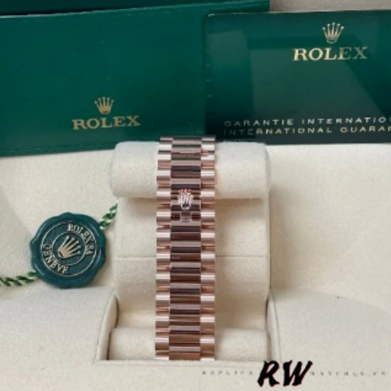 Rolex Day-Date 228345RBR Chocolate Brown Roman Dial Diamond Bezel 40mm Mens Replica Watch