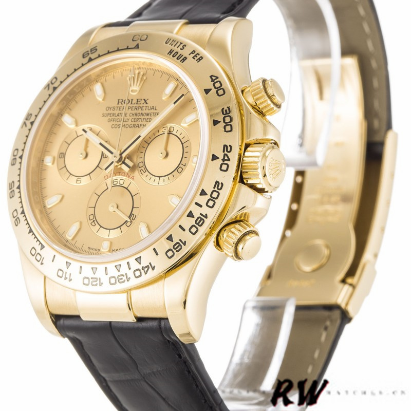 Rolex Cosmograph Daytona 116518 Champagne Dial Yellow Gold Bezel 40mm Mens Replica Watch