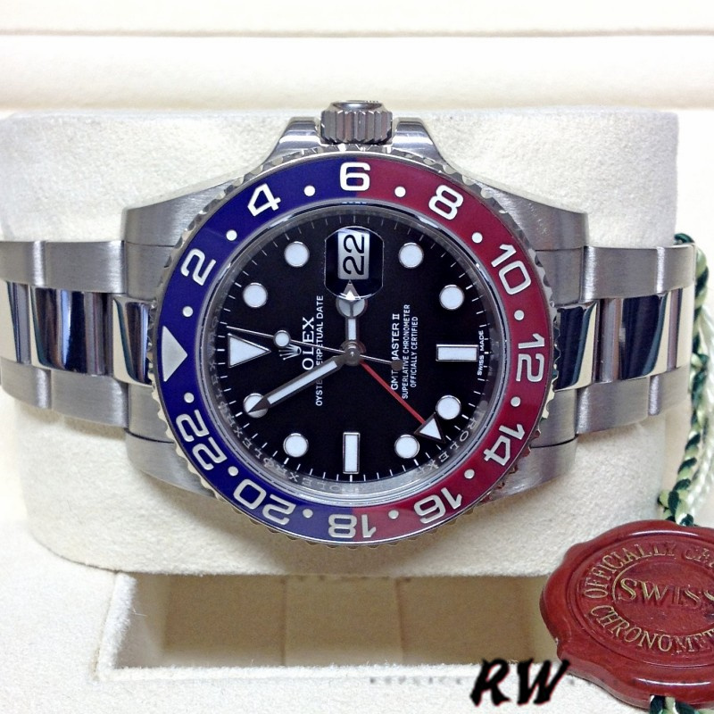 Rolex GMT Master II 116719BLRO White Gold Pepsi Black Dial 40mm Mens Replica Watch