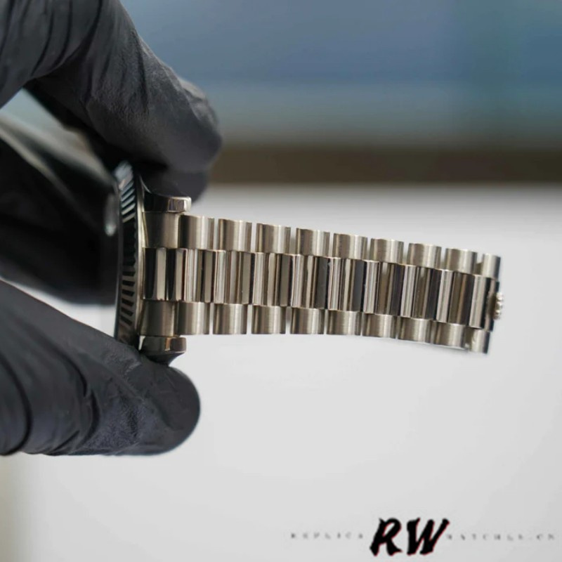 Rolex Day-Date 218239 Chocolate Brown Roman Numerals Dial White Gold 41MM Mens Replica Watch