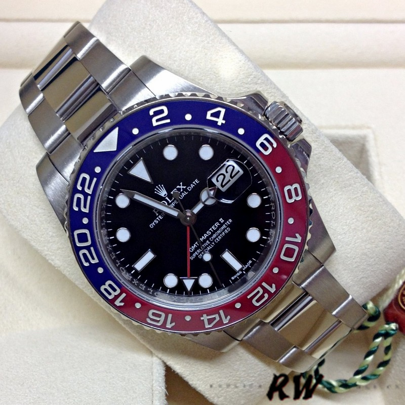 Rolex GMT Master II 116719BLRO White Gold Pepsi Black Dial 40mm Mens Replica Watch