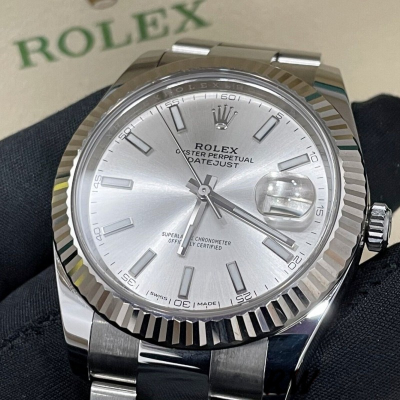 Rolex Datejust 126334 0003 Fluted Bezel Silver Dial 41MM Mens Replica Watch