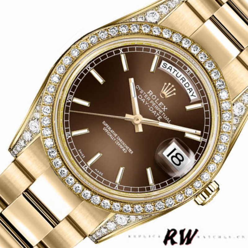 Rolex Day-Date 118388 Chocolate Brown Dial 36MM Unisex Replica Watch