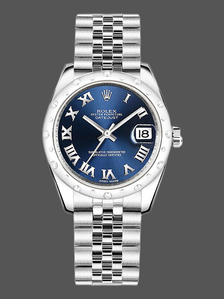 Rolex Datejust 178344 Blue Roman Dial Jubilee Bracelet 31MM Lady Replica Watch