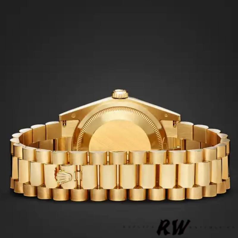 Rolex Day-Date 118238 Yellow Gold Index Cognac Dial 36mm Unisex Replica Watch