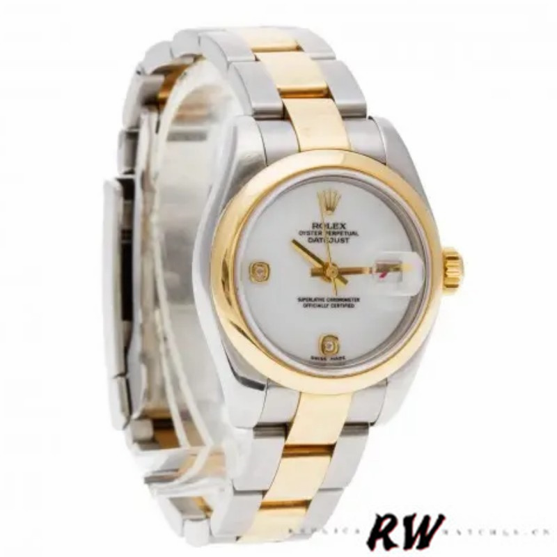 Rolex Datejust 179163 White Dial Diamond Domed Dezel 26MM Lady Replica Watch