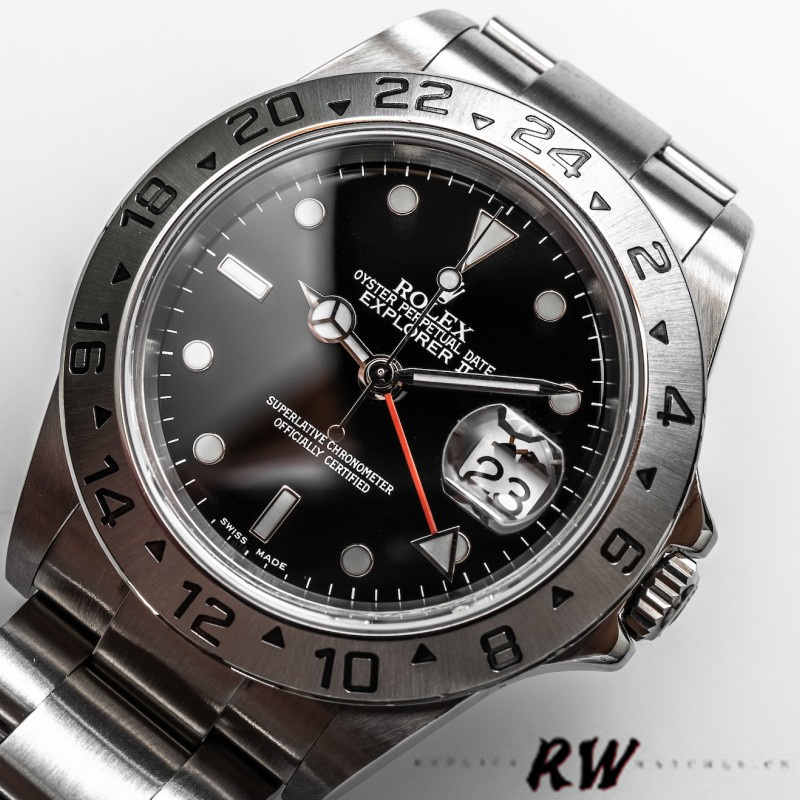 Rolex Explorer II 16570 Stainless Steel Black Dial 40MM Mens Replica Watch