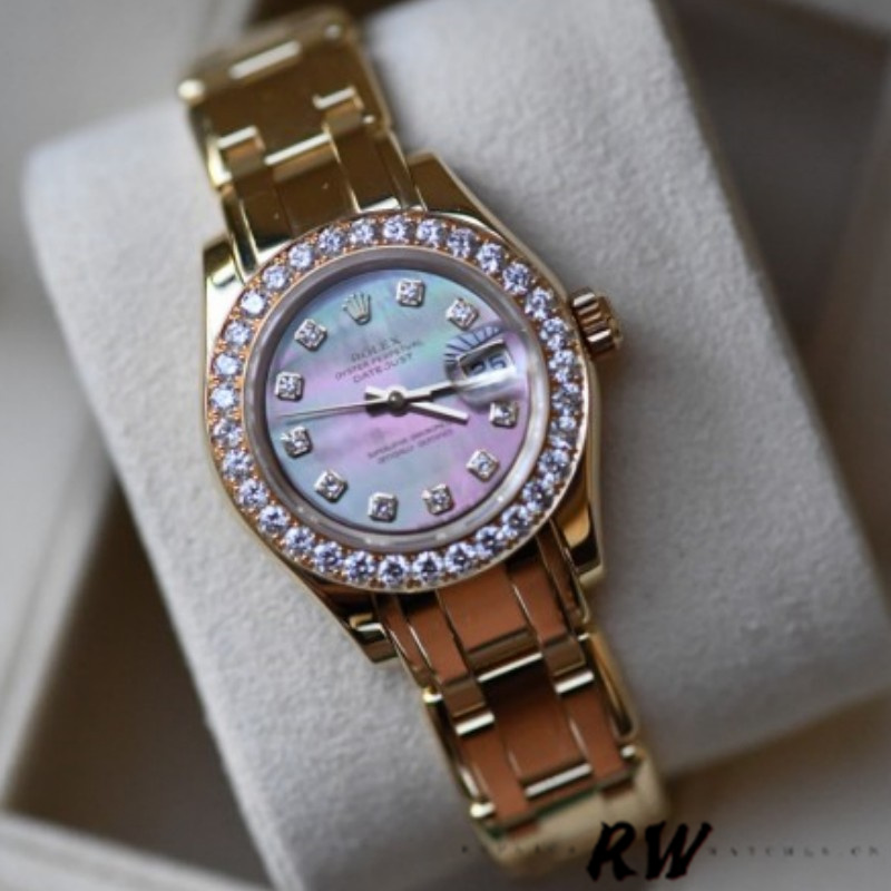Rolex Pearlmaster 80298 Yellow Gold MOP Dial 29MM Lady Replica Watch