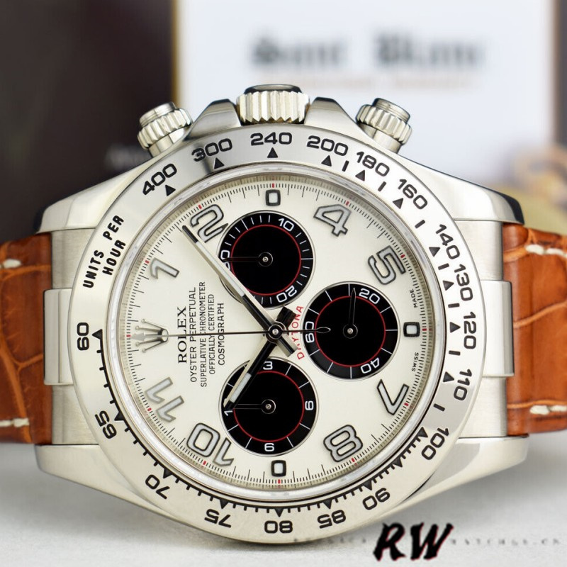 Rolex Daytona 116519 Panda Dial Brown Leather Strap 40mm Mens Replica Watch