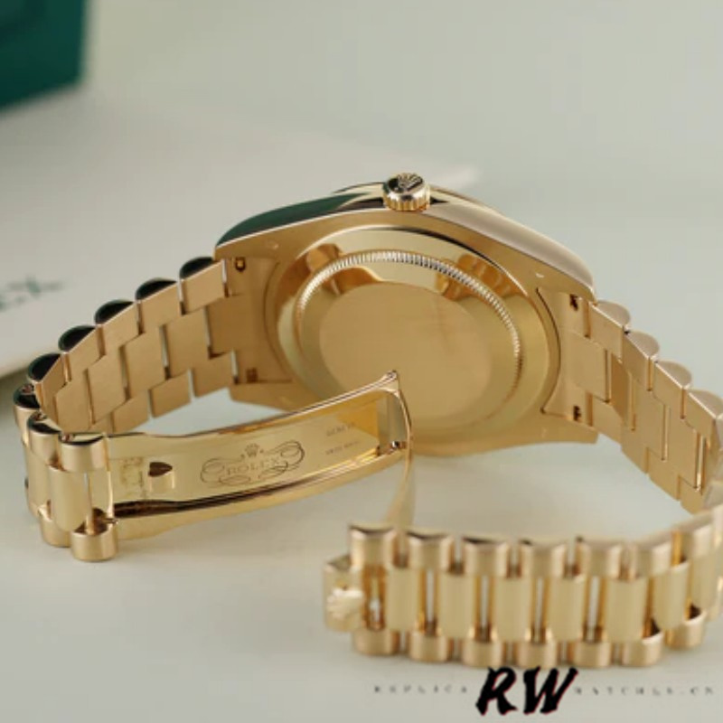 Rolex Day-Date 218238 White Roman Numeral Dial Yellow Gold 41MM Mens Replica Watch
