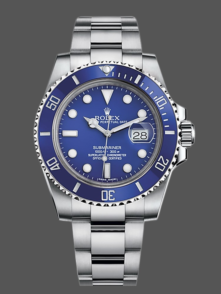 Rolex Submariner 116619LB White Gold Blue Dial 40mm Mens Replica Watch