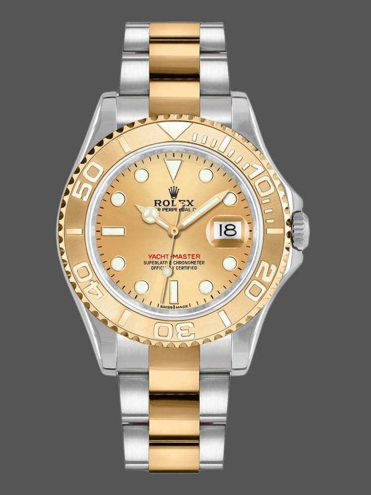 Rolex Yacht-Master 168623 Steel Yellow Gold Champagne Dial 35MM Unisex Replica Watch
