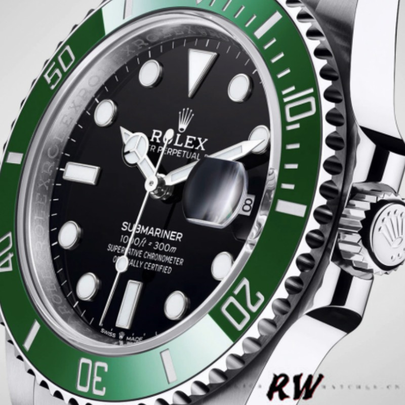Rolex Submariner 126610LV Green Rubber Strap Black Dial 41mm Mens Replica Watch