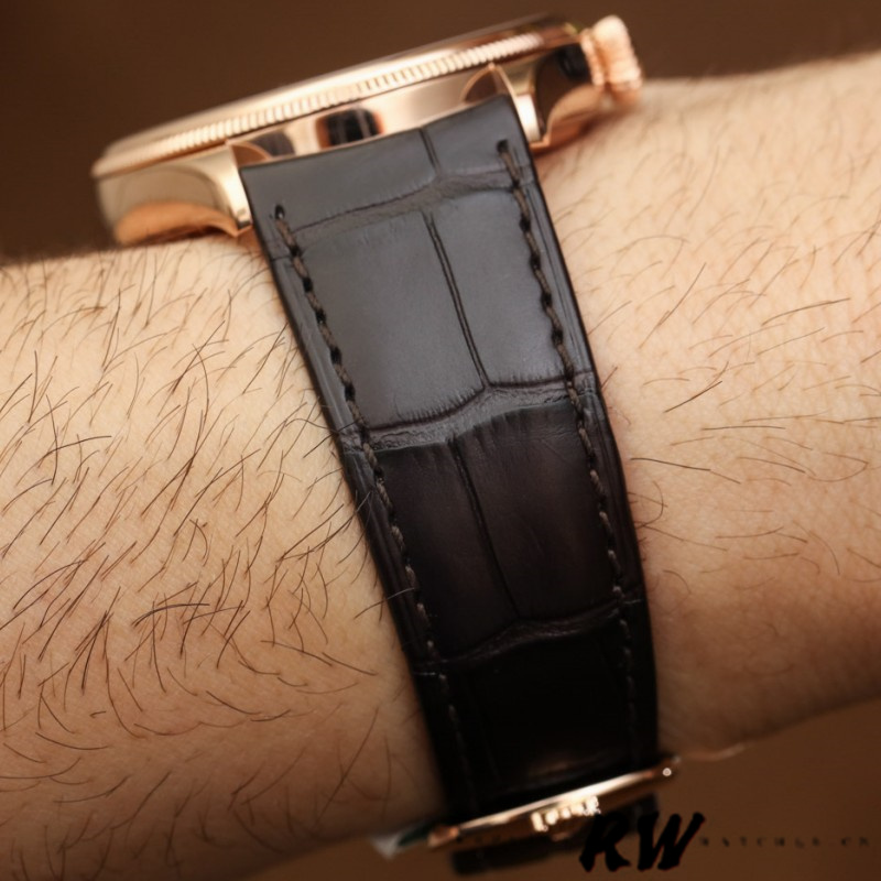 Rolex Cellini Time 50505 Brown Leather Strap White Dial 39mm Mens Replica Watch