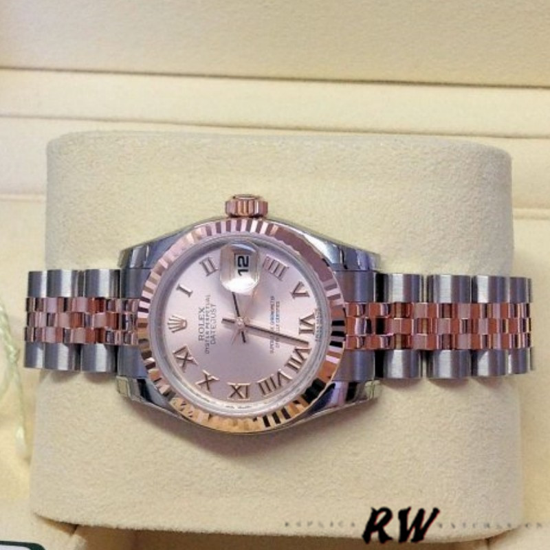 Rolex Datejust 179171 Pink Roman Numeral Dial Fluted Bezel 26MM Lady Replica Watch
