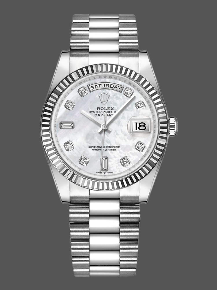 Rolex Day-Date 128239 White Gold Mother of Pearl Dial 36MM Unisex Replica Watch